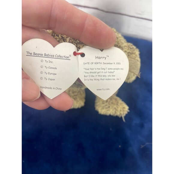 TY Original Beanie Baby Harry 2002 9 Inch Bear Stuffed Animal Toy - Picture 5 of 6